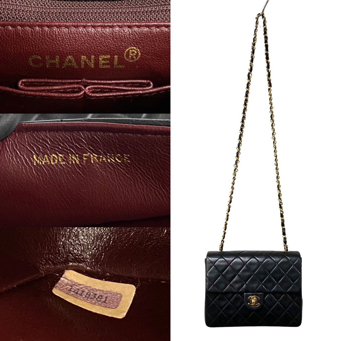 Chanel Classic Mini Square Single Flap Bag  Leather Crossbody Bag in Good condition