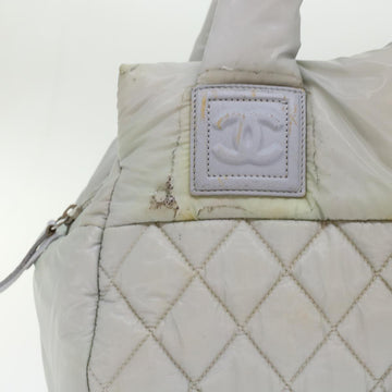 Chanel Hand Bag Nylon Gray CC  45853