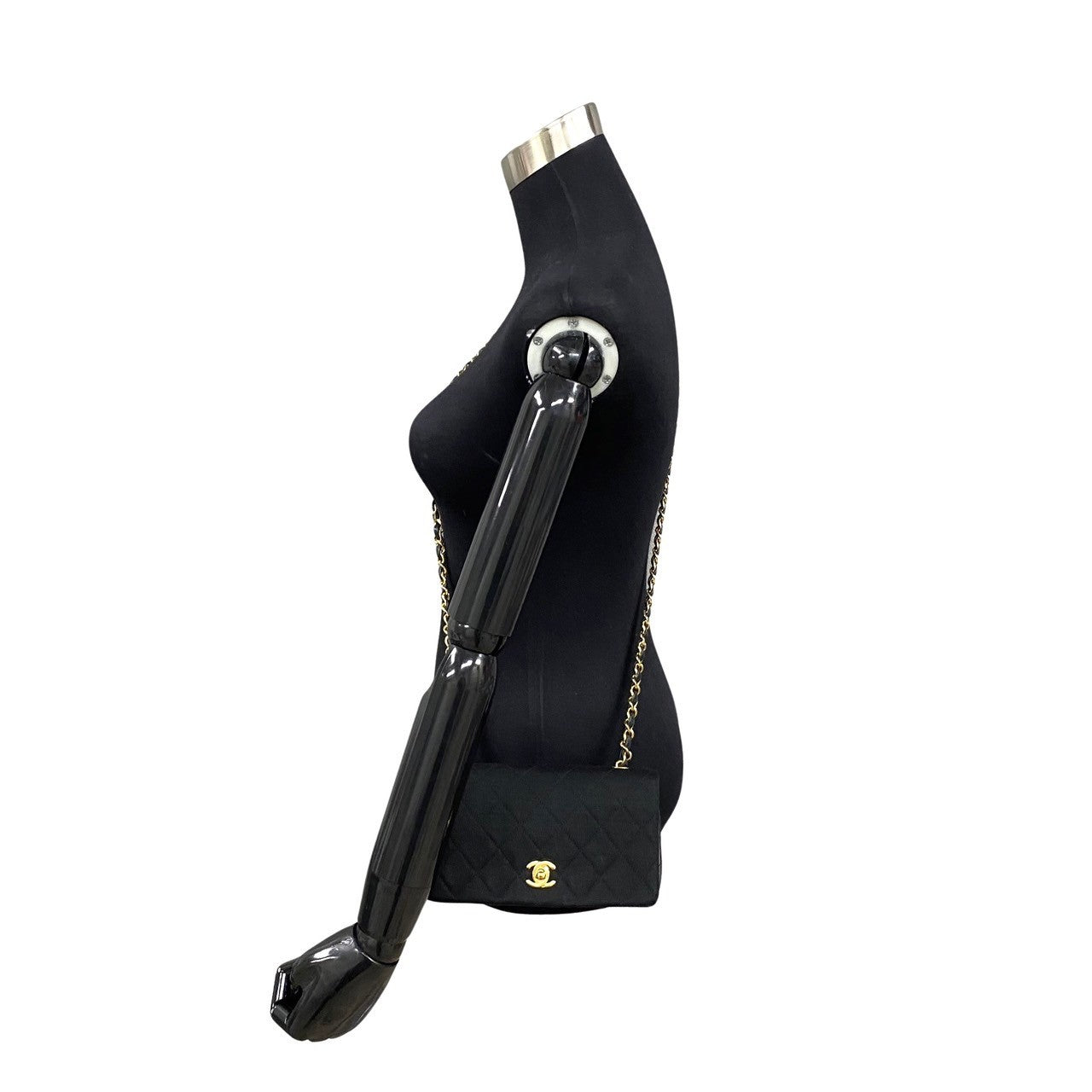 Chanel CC Satin Jersey Full Flap Bag Canvas Crossbody Bag in Good condition