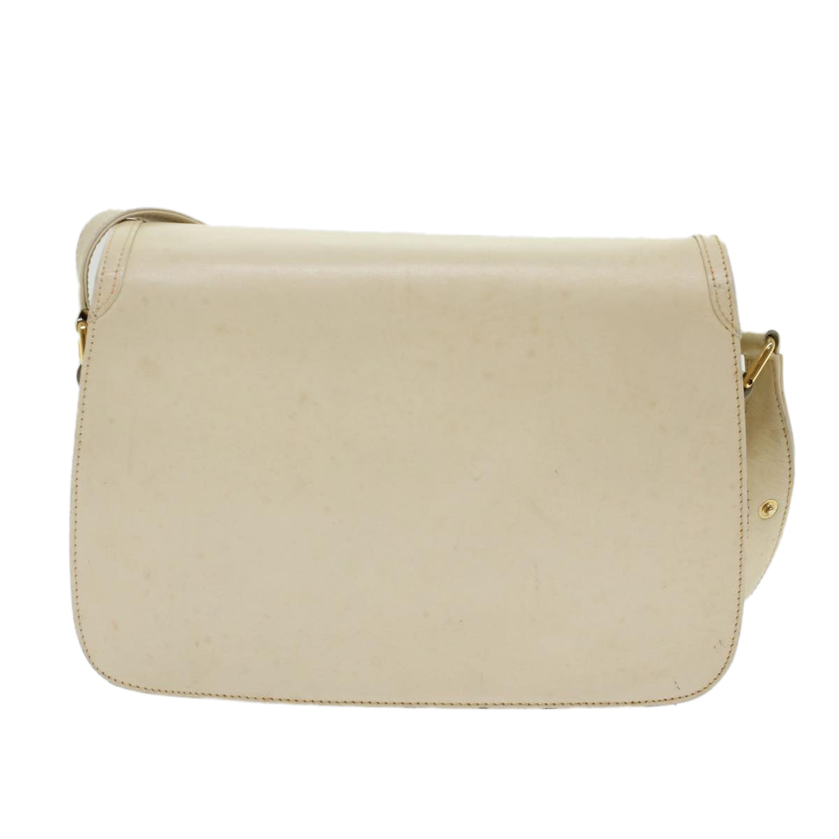 GUCCI Turn Lock Shoulder Bag Leather White 001.406.0587  45900