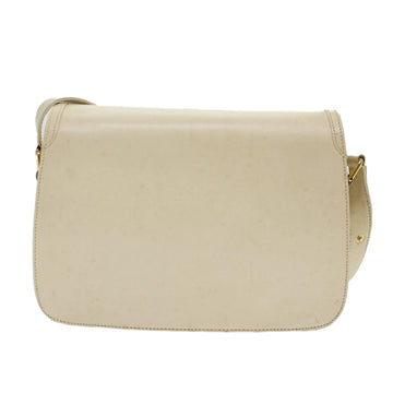 GUCCI Turn Lock Shoulder Bag Leather White 001.406.0587  45900