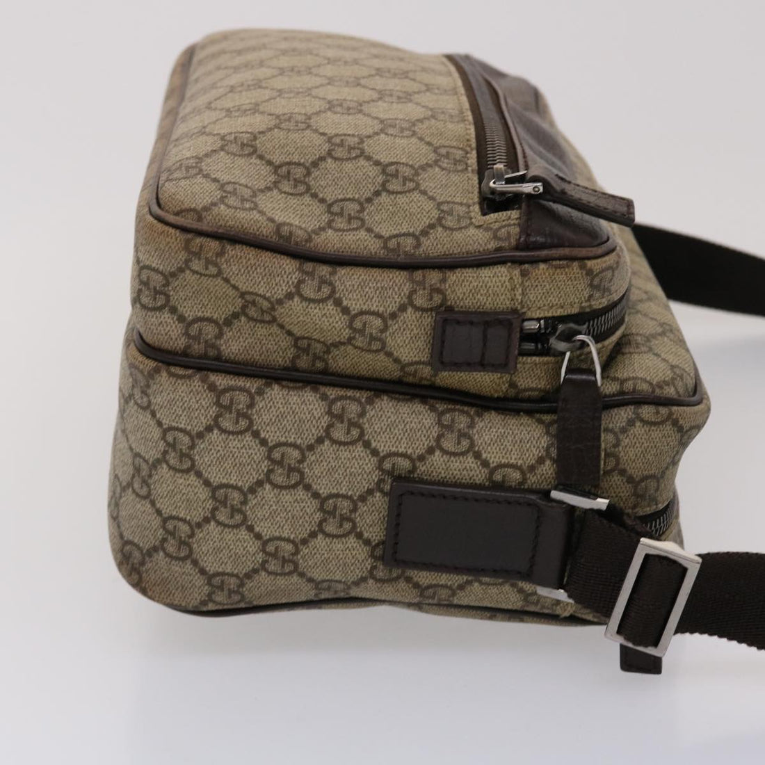 GUCCI GG Canvas Shoulder Bag PVC Leather Beige 114531  45947