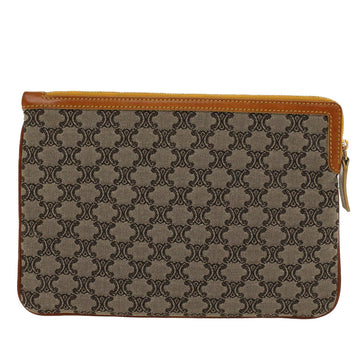 Celine Paris Macadam Clutch Bag Canvas Leather Beige Brown  45981