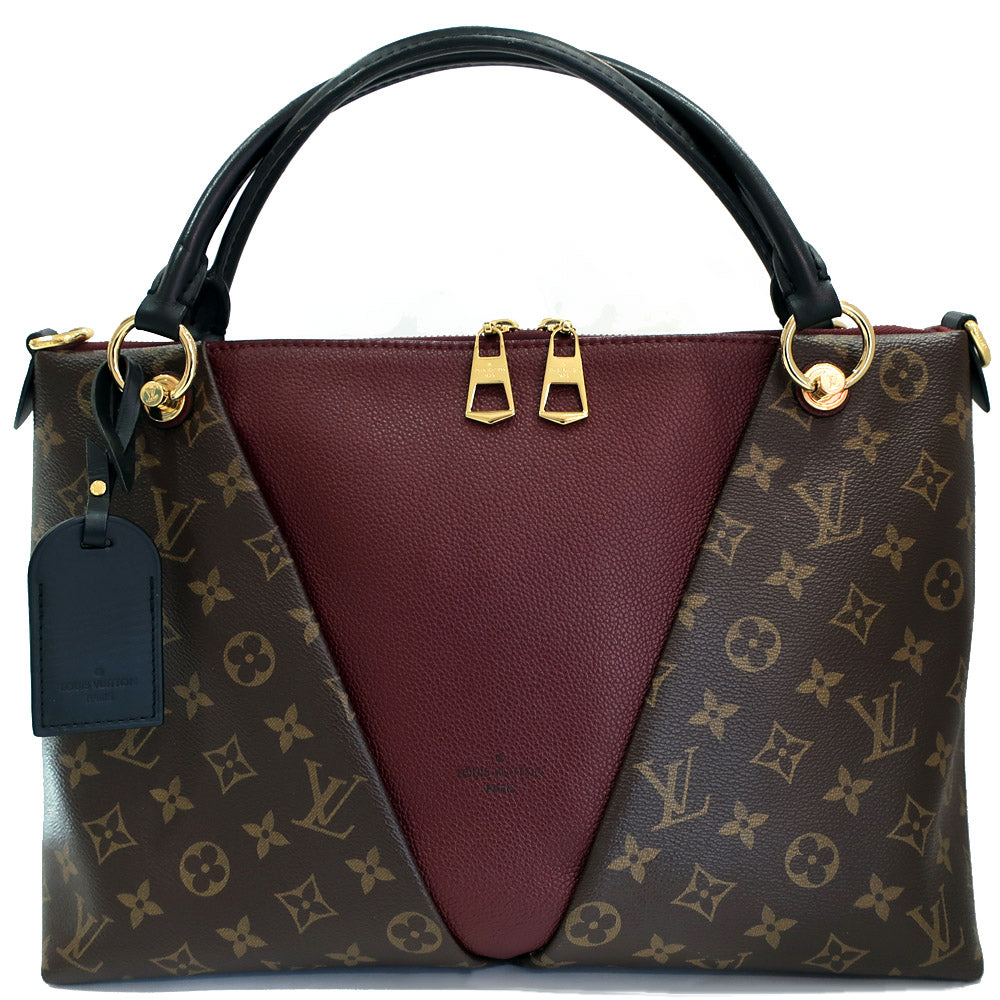 Louis Vuitton V Toot MM M43949 Monogram 2w Toot Bag Shoulder Brown Bordeaux Female