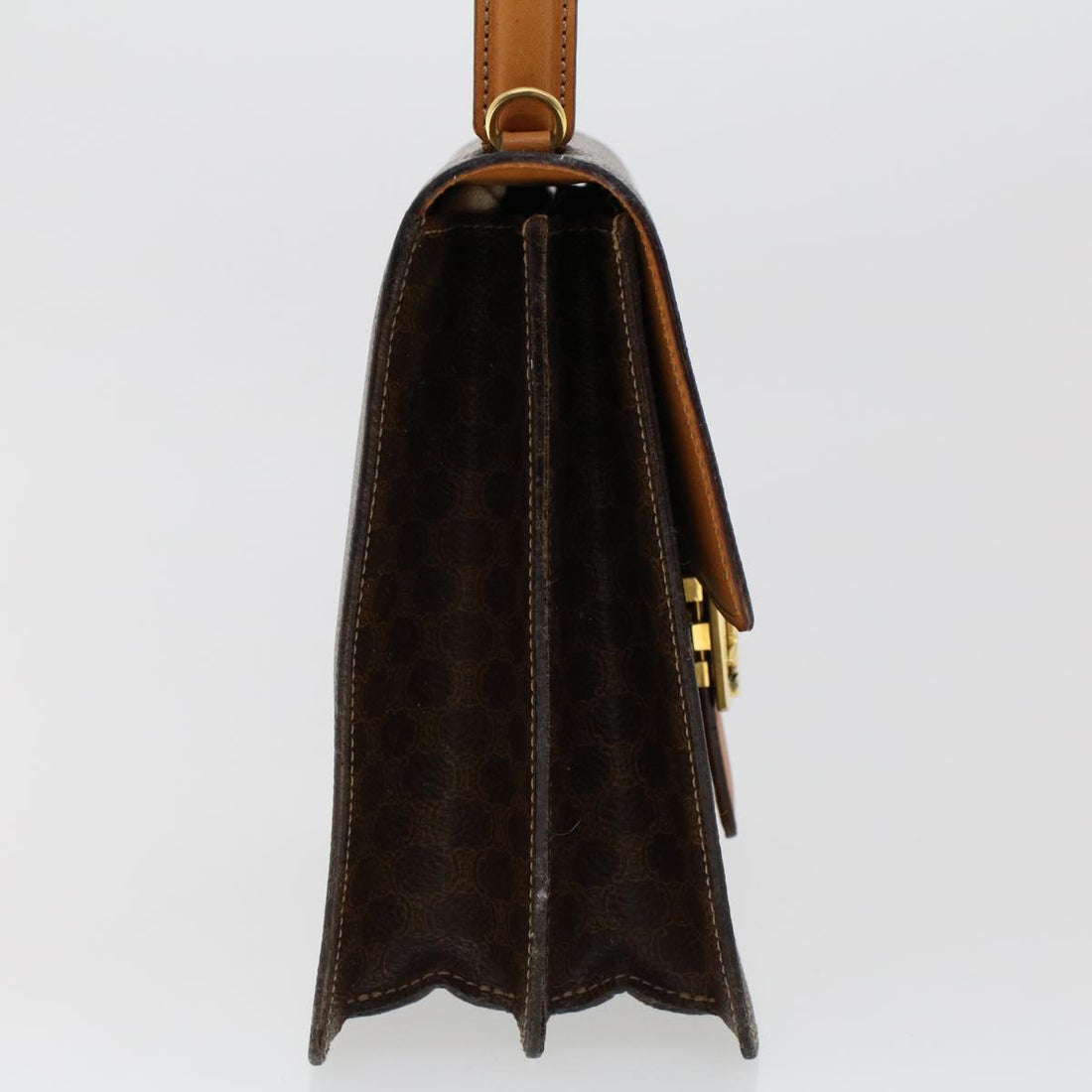 Celine Macadam Canvas Hand Bag PVC Leather 2way Brown  46306