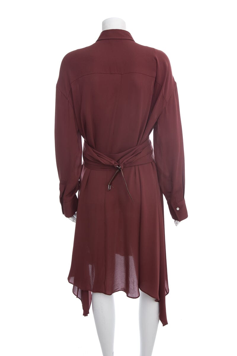 Brunello Cucinelli Silk Wine Color Dress SZ XL