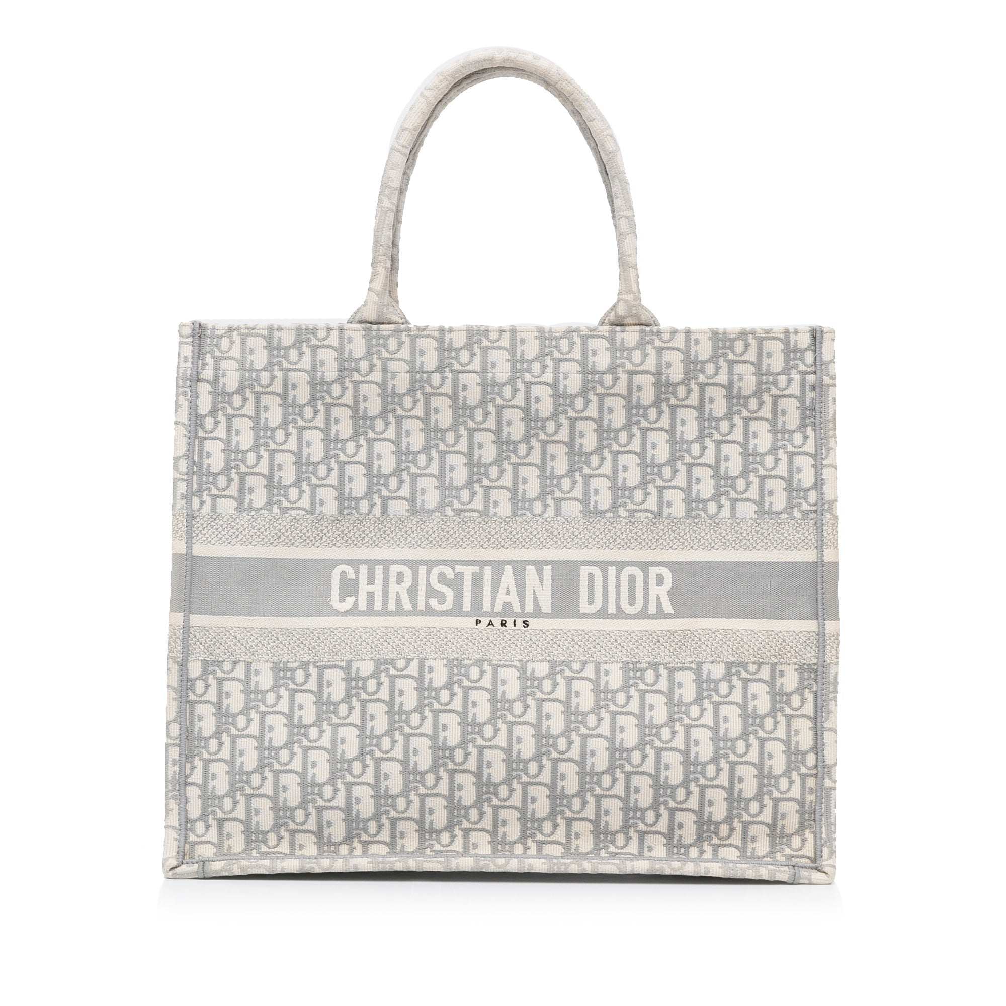 Dior Book Tote Medium Grey Oblique Canvas