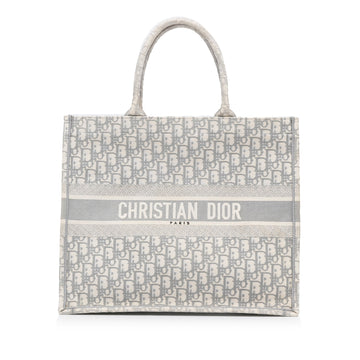 Dior Book Tote Medium Grey Oblique Canvas