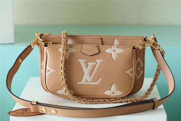 LV Multi Pochette Accessoires Monogram Empreinte Arizona Beige / Cream For Womtlm,  Shoulder And Crossbody Bags 9.8in/25cm LV M45983