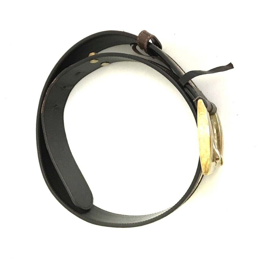 Vintage brown Guccissima leather belt with a gold G buckle