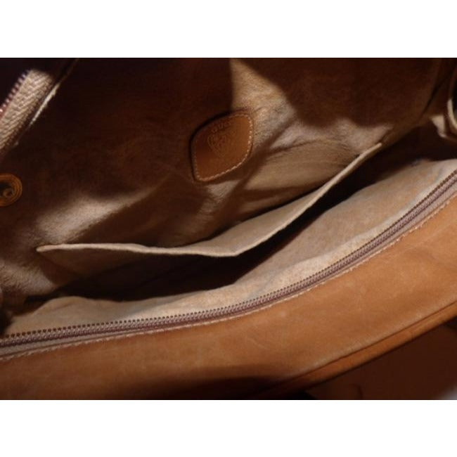 Gucci Vintage Black Textured Leather Smooth Camel Leather Shoulder Bag