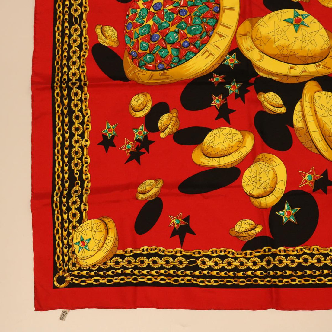 Celine Scarf Silk Red Black yellow  47529