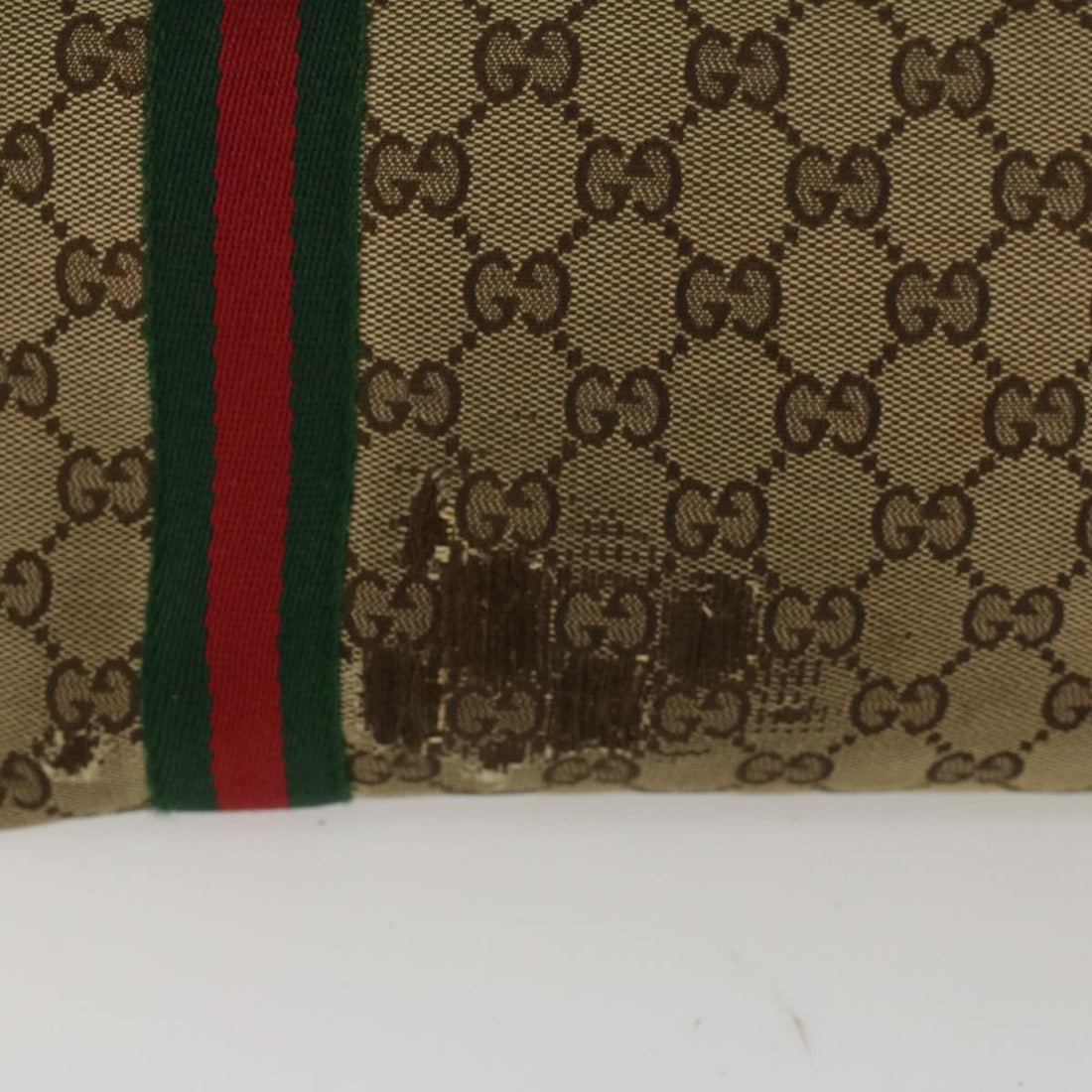 GUCCI GG Canvas Web Sherry Line Shoulder Bag Beige Red Green 139260  47709
