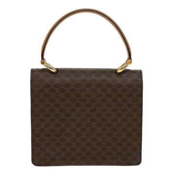 Celine Macadam Canvas Hand Bag PVC Leather Brown  47998