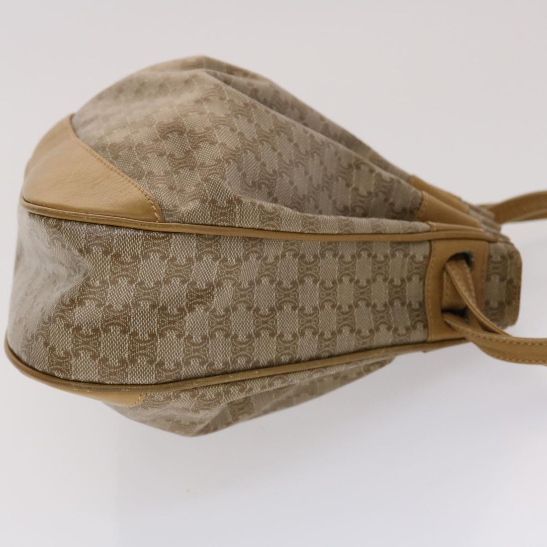 Celine Macadam Canvas Shoulder Bag PVC Leather Brown  47999