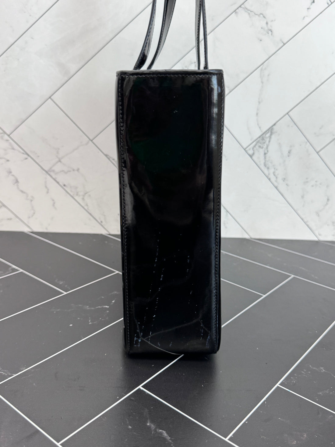 Chanel Black Patent Leather Shoulder Bag