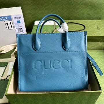 gg Small tote With gg Logo Blue For Womtlm 12.4in/31.5cm gg 674822 0E8IG 4432