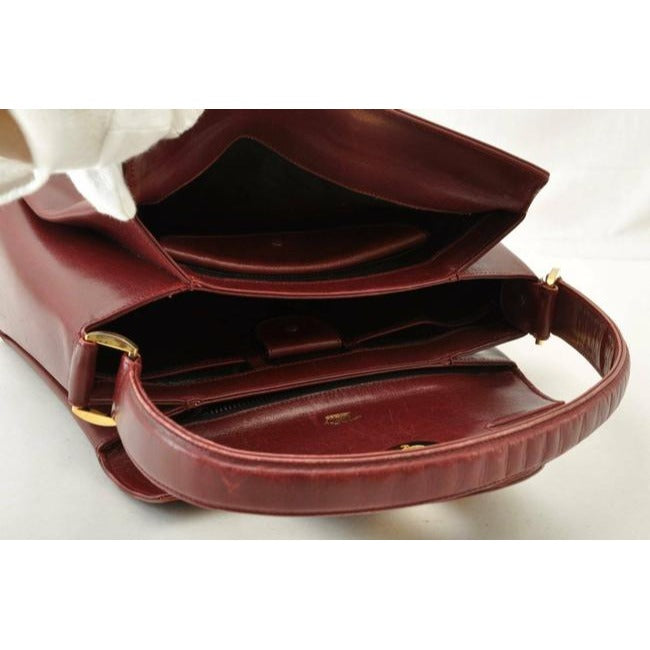 Gucci Red Leather Jackie Satchel w Gold G Twist Clasp