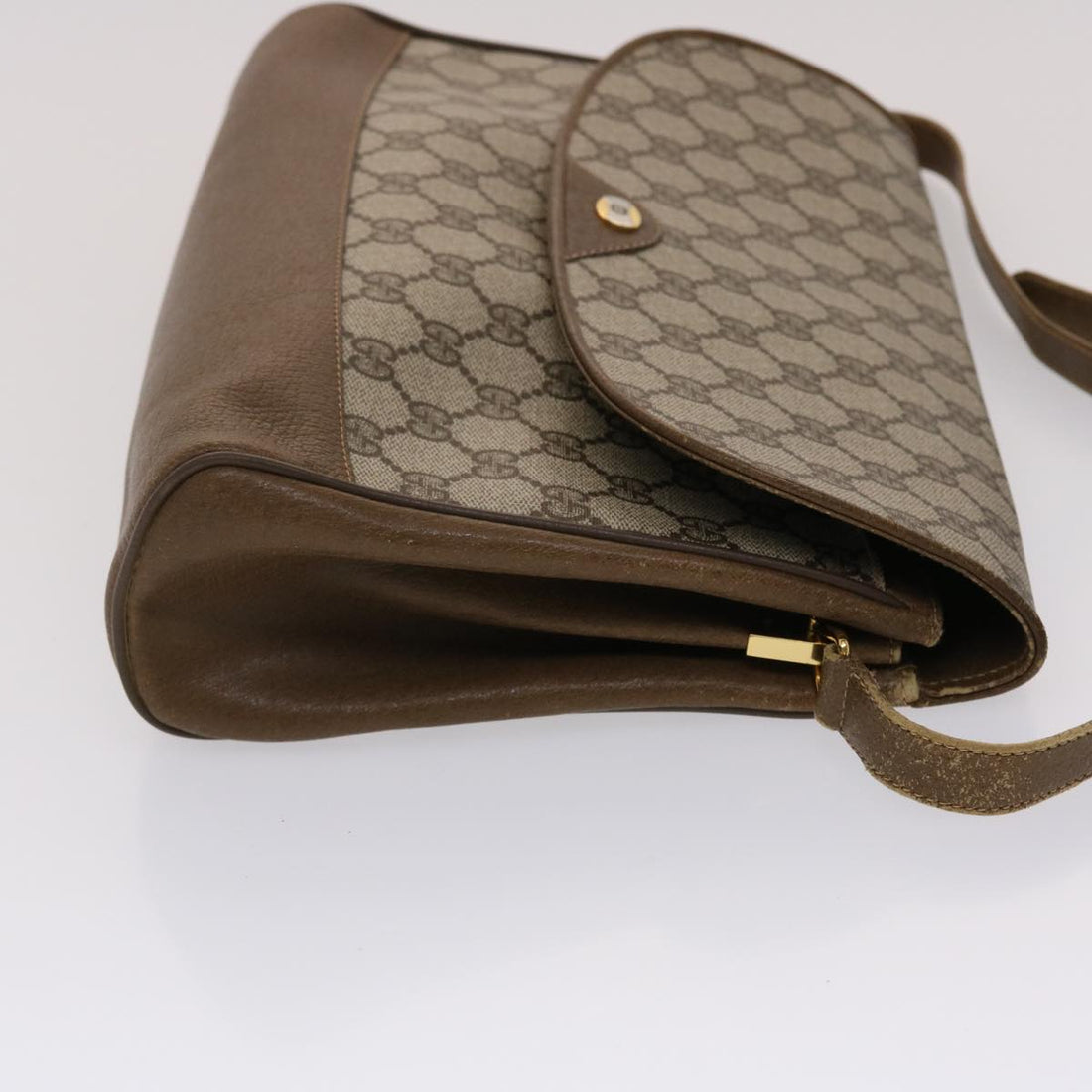 GUCCI GG Canvas Shoulder Bag PVC Leather Beige  48599