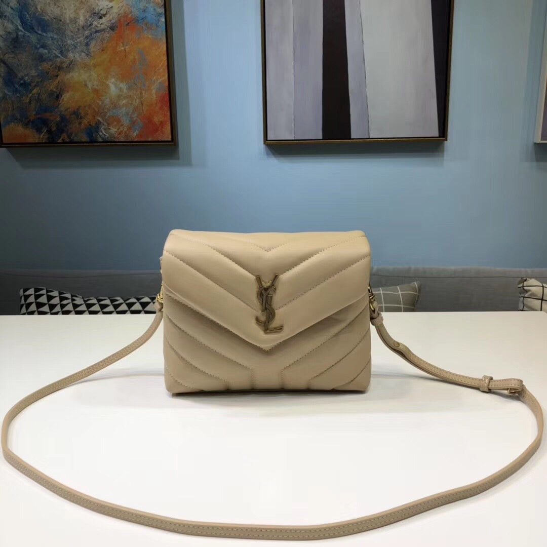 YSSL Loulou Mini Shoulder Bag Beige For Womtlm 7in/18cm YSL