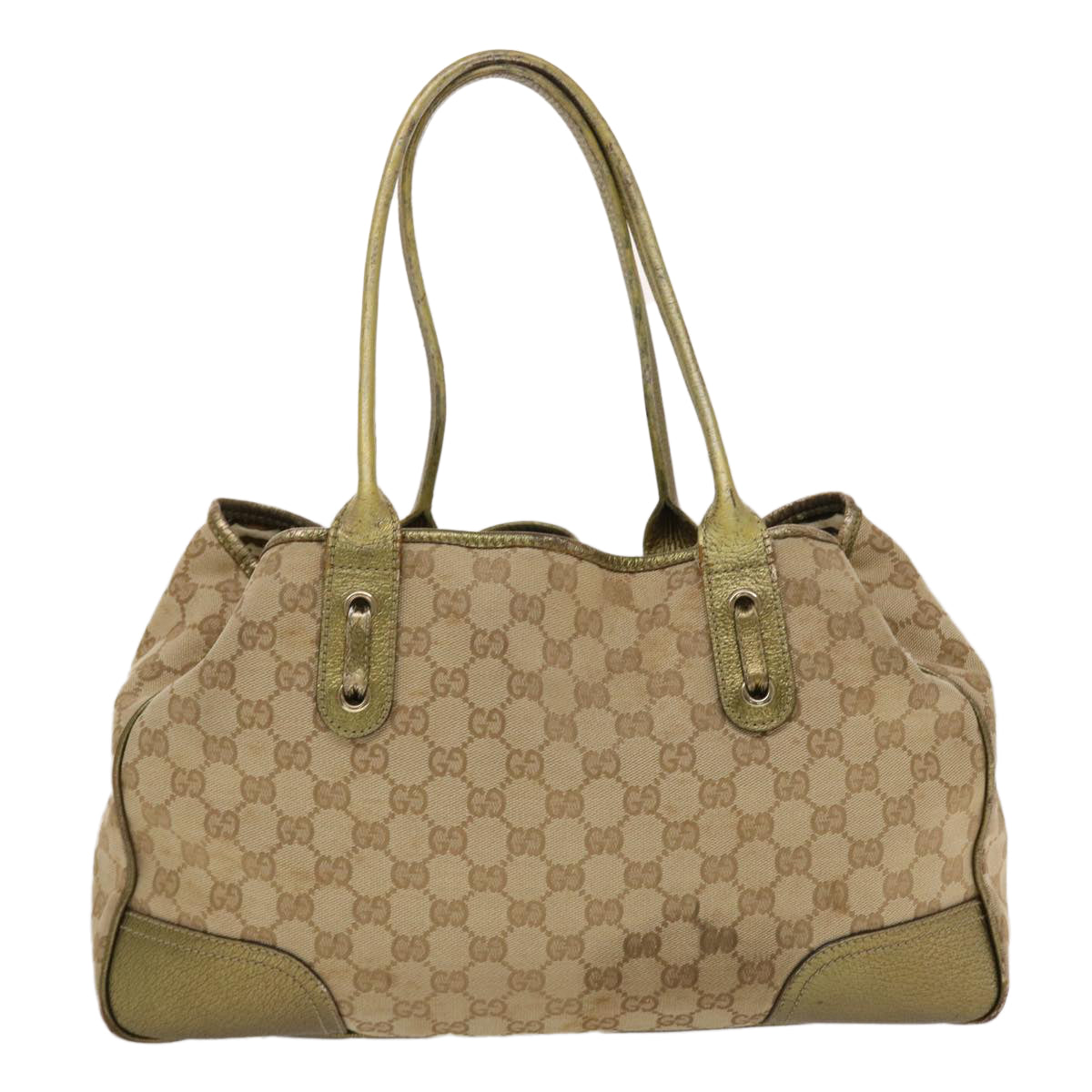 GUCCI GG Canvas Shoulder Bag Beige Gold  49063