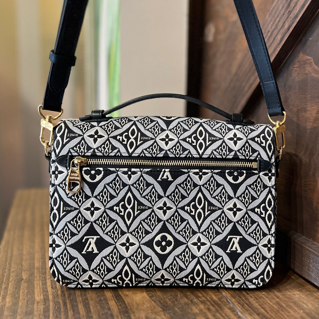 LOUIS VUITTON Metis Dark Navy Blue Since 1854 Canvas Top Handle Bag