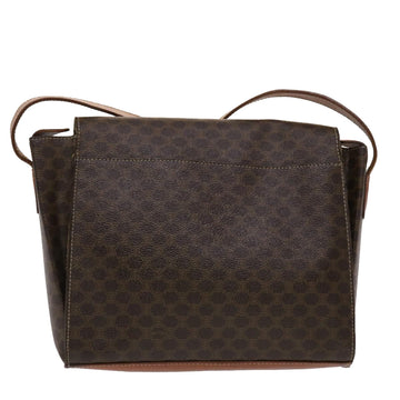 Celine Macadam Canvas Shoulder Bag PVC Leather Brown  49113