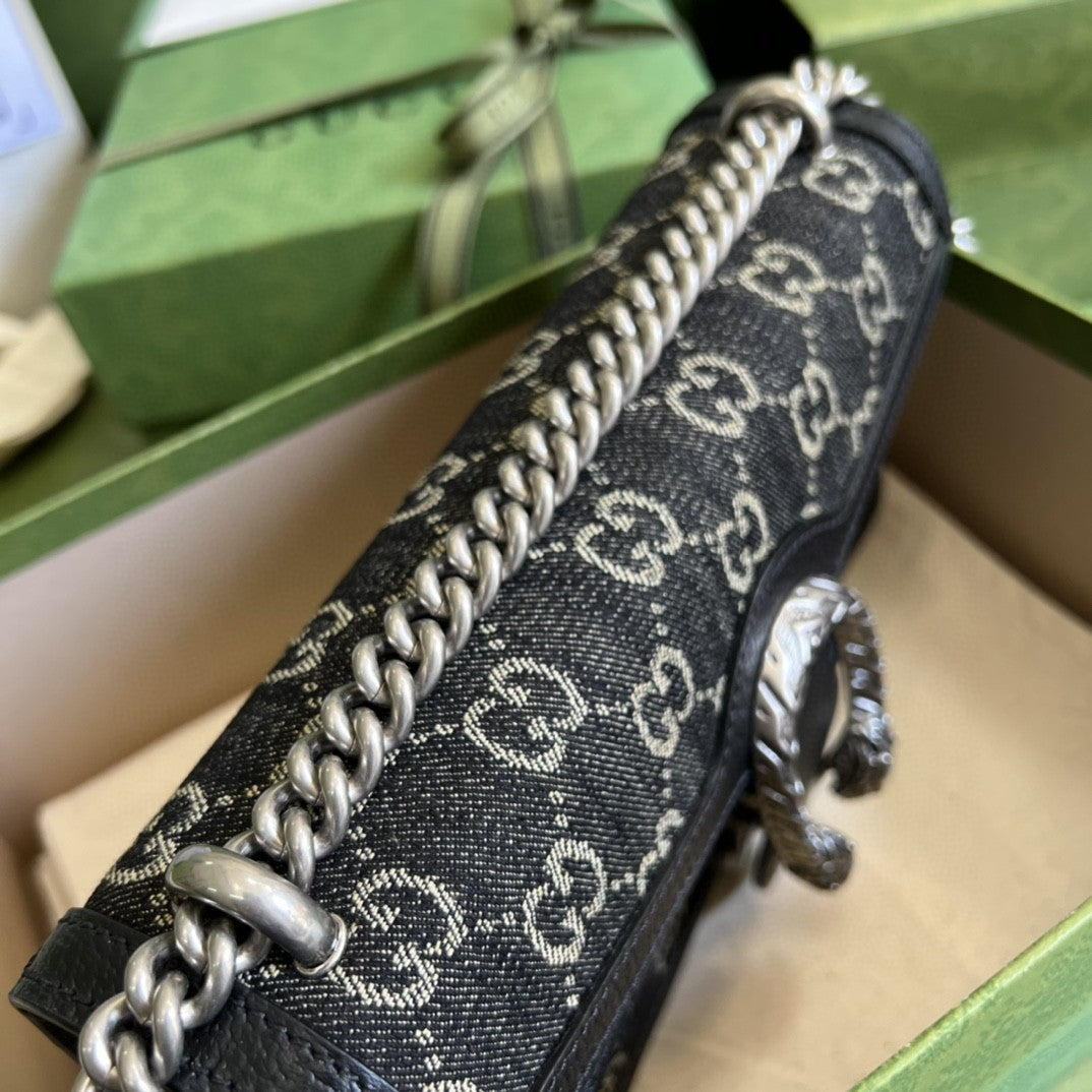 gg Dionysus Small gg Shoulder Bag Black And Ivory gg Dtlmim Jacquard For Womtlm 10in/25cm 499623 UN3BN 1274