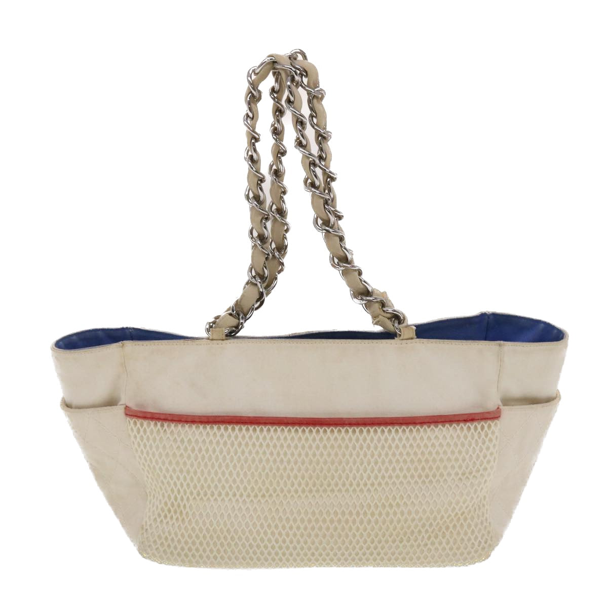 Chanel Chain Tote Bag No5 Canvas White CC  49901