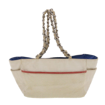 Chanel Chain Tote Bag No5 Canvas White CC  49901