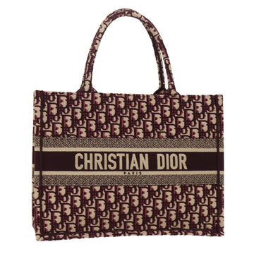 CHRISTIAN DIOR Trotter Canvas Oblique Tote Bag Bordeaux M1296 ZRIW Auth 49935A