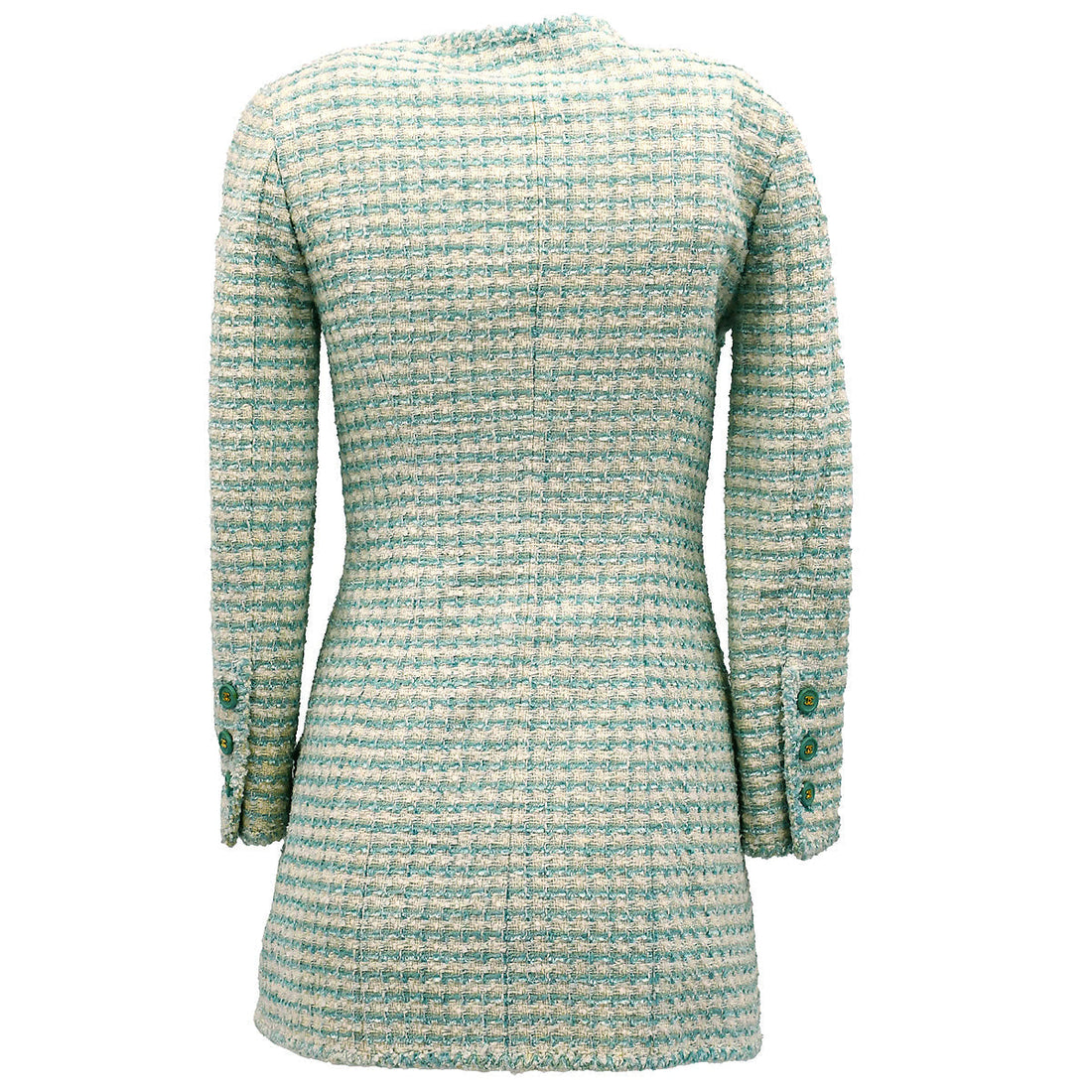 Chanel Single Breasted tweed Jacket Blue 20 #36