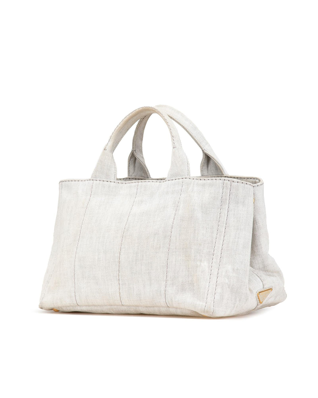 Denim Canapa Logo Canvas Satchel with Rolled Handles and Interior Pockets