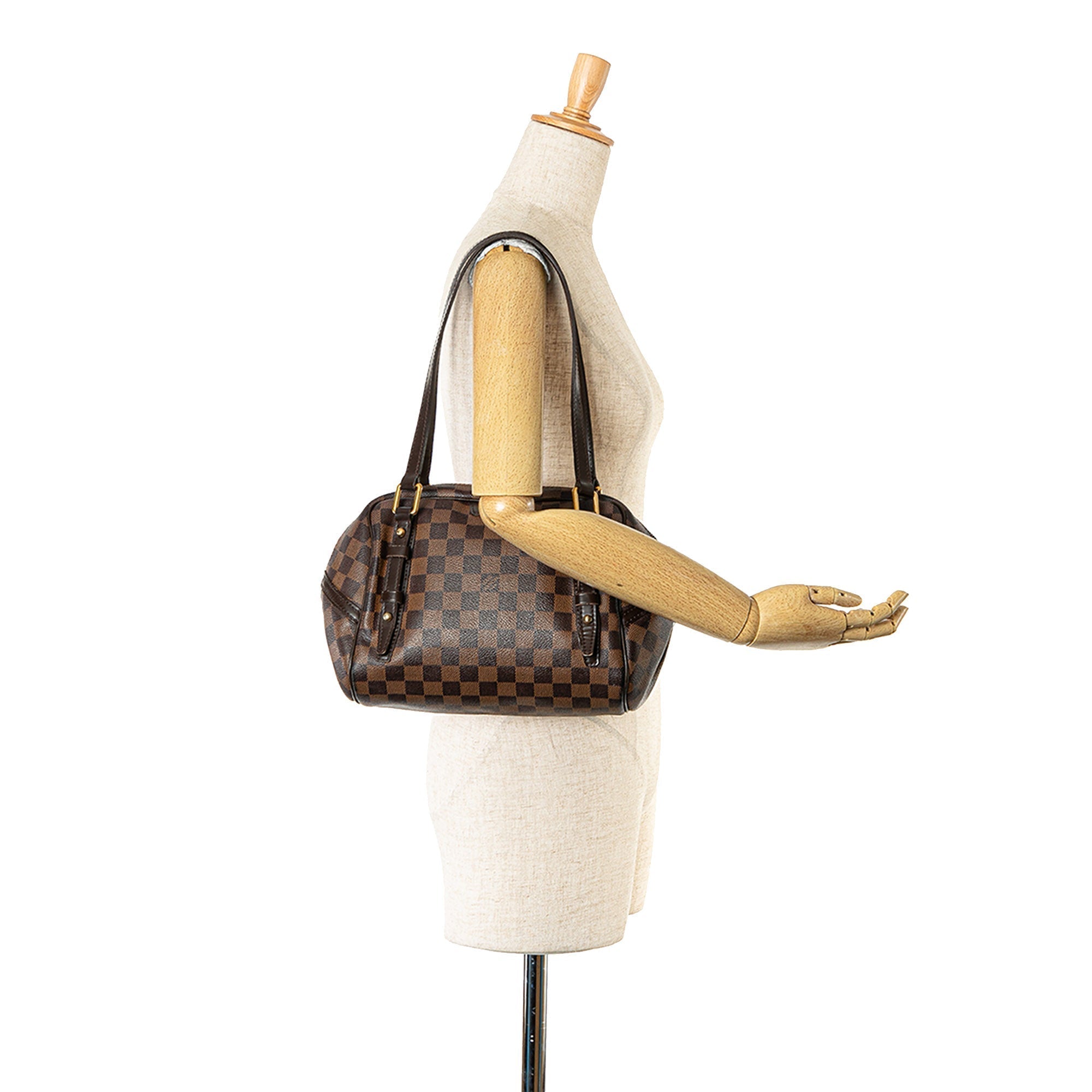 Brown Louis Vuitton Damier Ebene Rivington PM Shoulder Bag