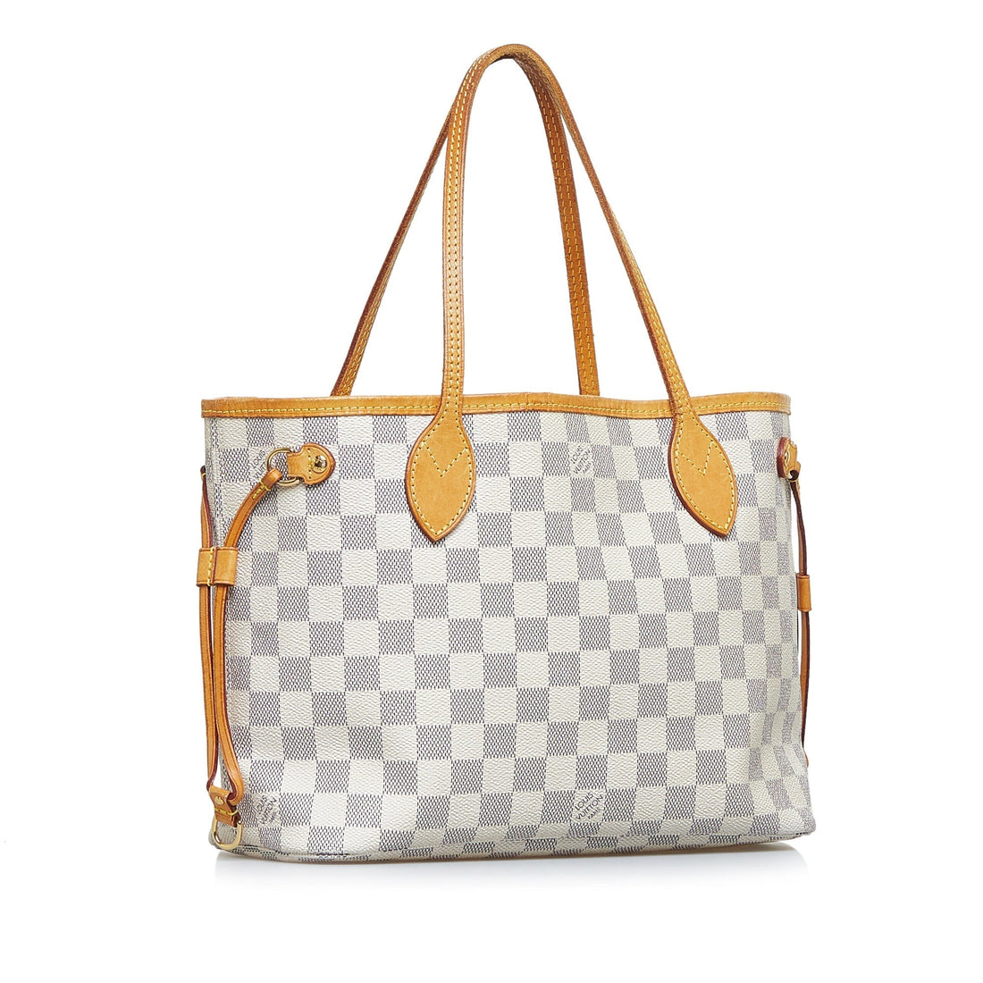 LOUIS VUITTON Damier Azur Neverfull PM White