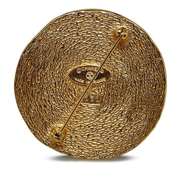 CHANEL 31 Rue Cambon Hammered Medallion Brooch Costume Brooch