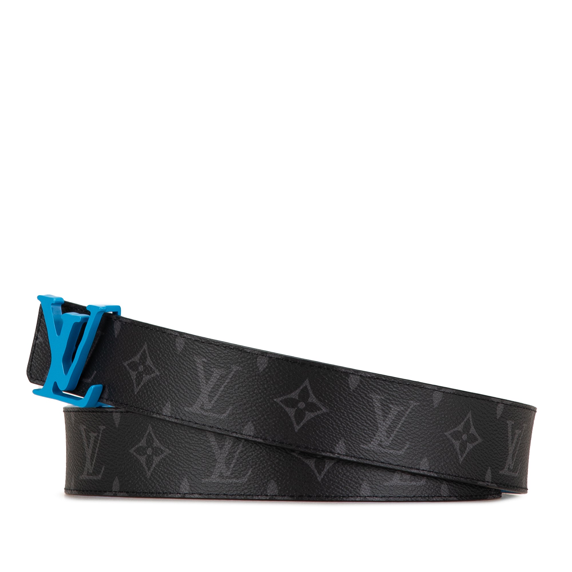 Black Louis Vuitton Monogram Eclipse LV Initiales Reversible Belt