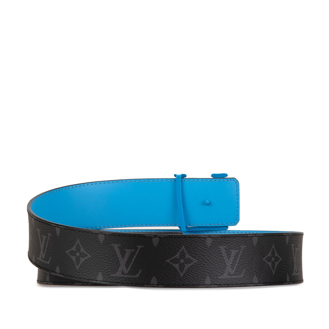 Black Louis Vuitton Monogram Eclipse LV Initiales Reversible Belt