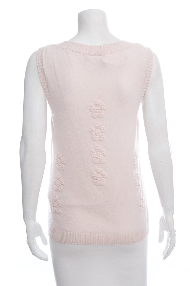Chanel Pink Knit Sweater Vest SZ 38