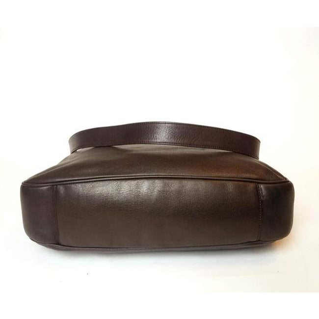 Gucci Shoulder W Two Way Style Handle Brown Leather Bamboo Hobo Bag