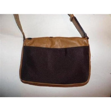 Prada Vintage 1990's Tan Leather and Suede Shoulder Bag with Rivet Design