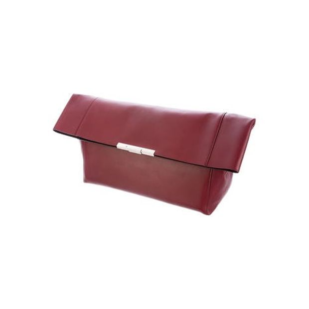 Celine Calfskin Leather Foldover Clutch