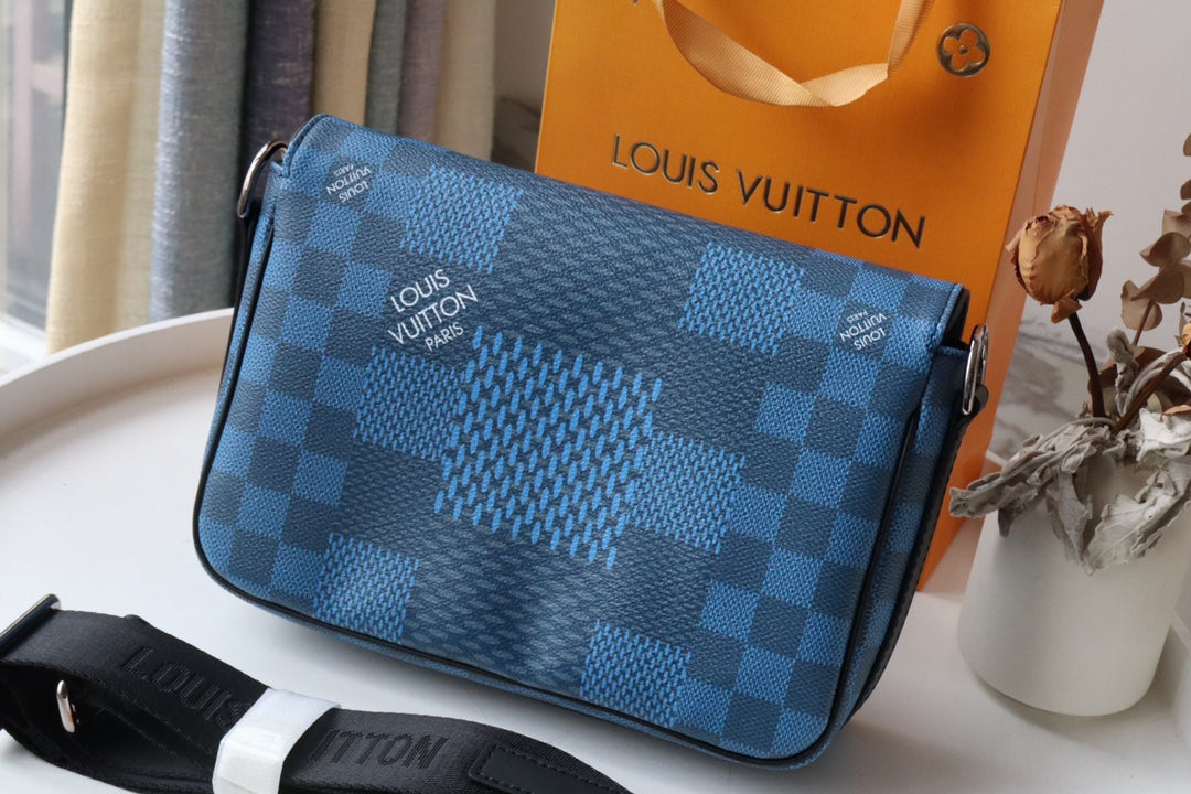 LV Studio Messtlmger Damier Graphite Blue For Mtlm, Bags, Shoulder And Crossbody Bags 9.3in/25.3cm LV N50026
