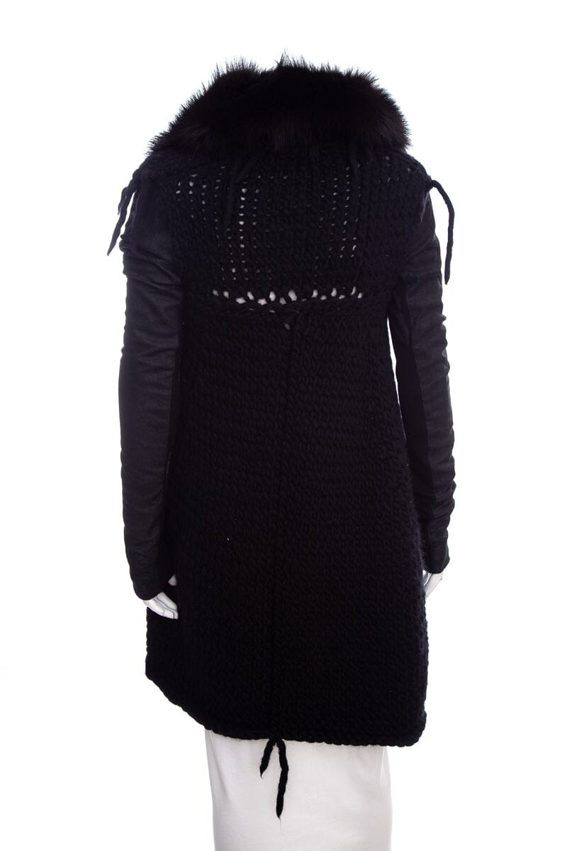 Rick Owens Black Knit & Fur Sweater SZ OS