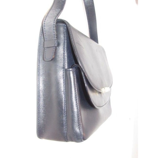 Bally Vintage Pursesdesigner Purses Navy Blue Leather Shoulder Bag