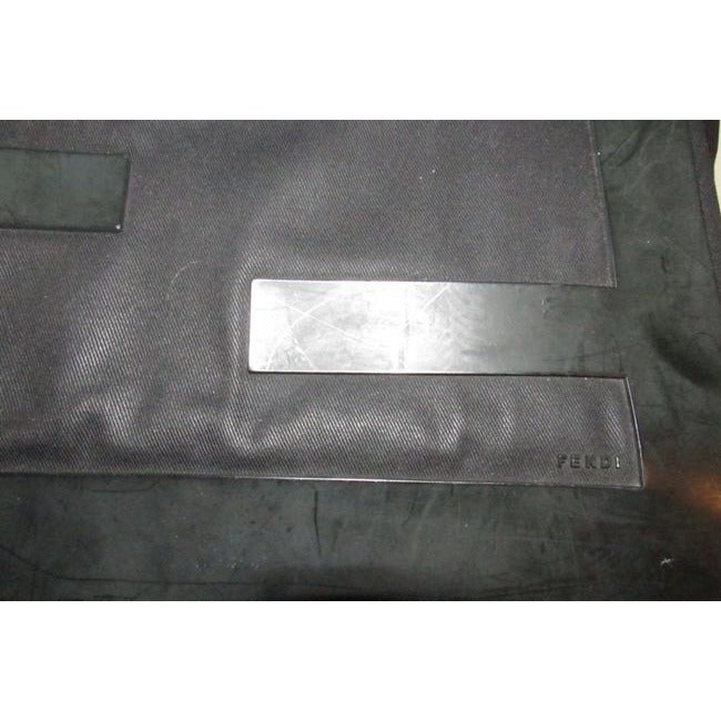 Fendi Style Purse Black W Xl Black Ff Logo Canvas And Leather Tote