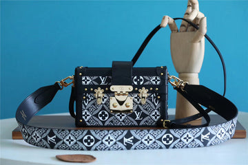 LV Petite Malle Jacquard Since 1854 Black For Womtlm, Womtlm’s Handbags, Shoulder Bags And Crossbody Bags 7.5in/19cm LV