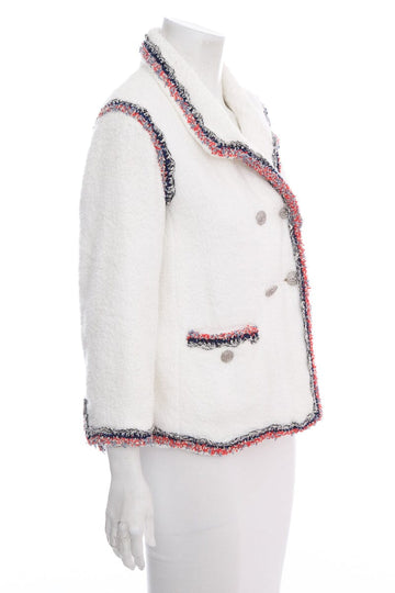 Chanel White Terry Cloth Jacket SZ 36
