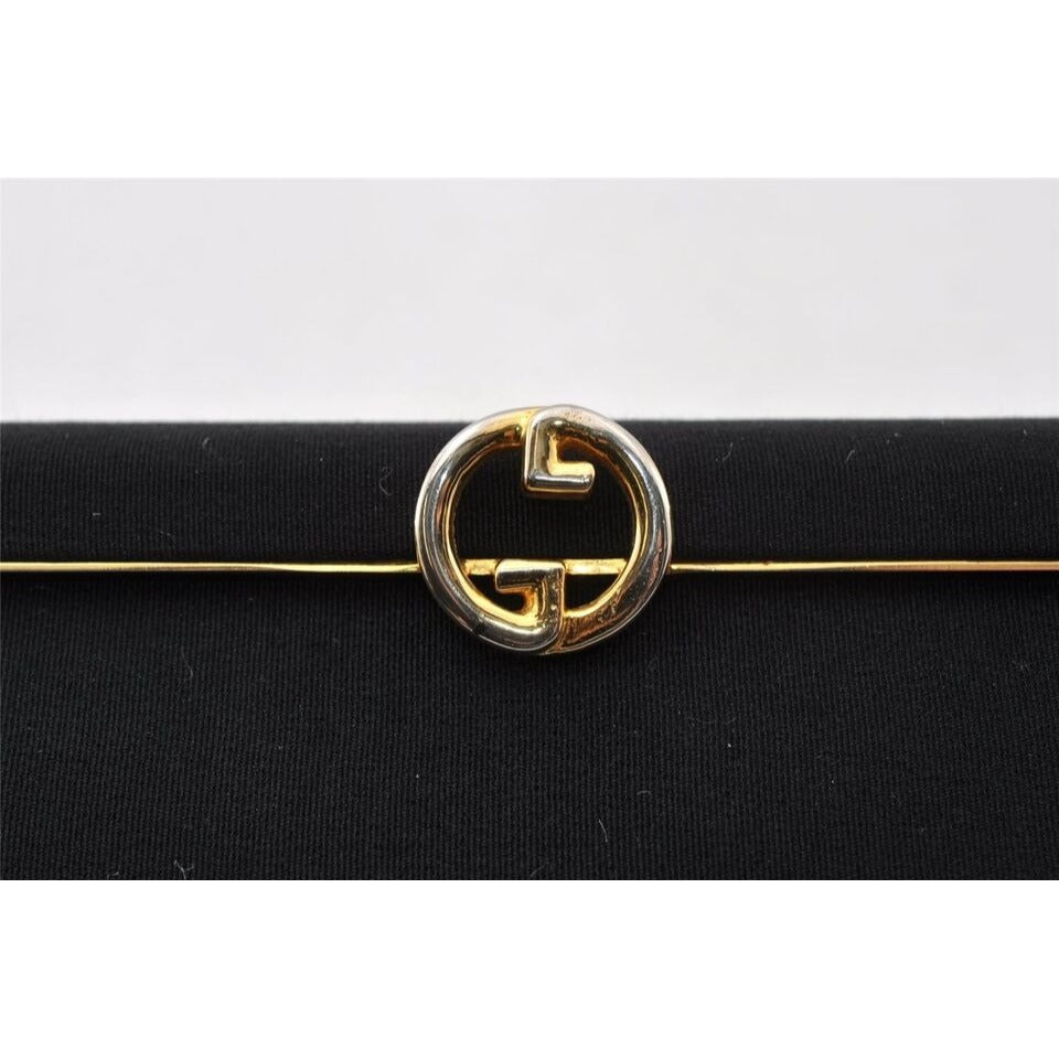 1960's Gucci mod black silk interlocking GG clutch purse