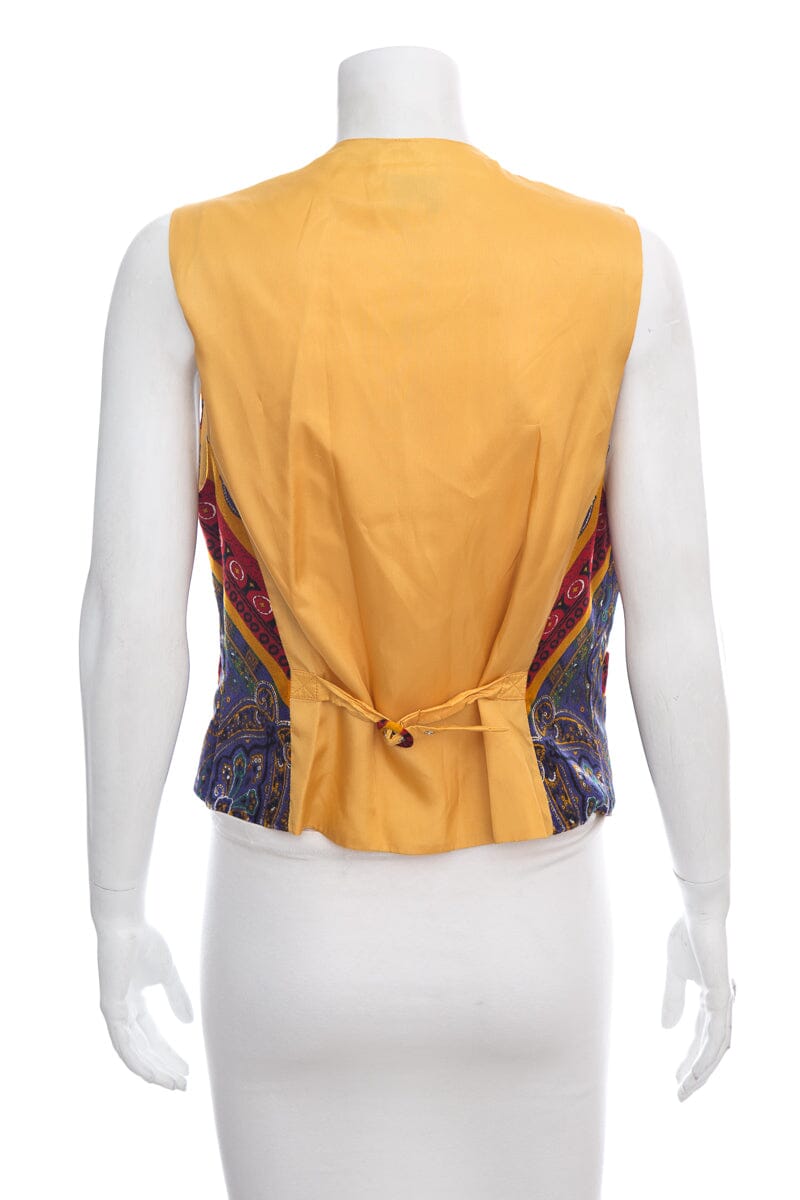 Iceberg Vintage Multi Color Paisley Velveteen Vest SZ 42
